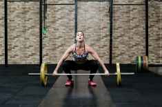 active adult athlete barbell
